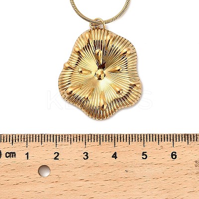 304 Stainless Steel Flower Pendant Necklaces for Women NJEW-U038-01G-1