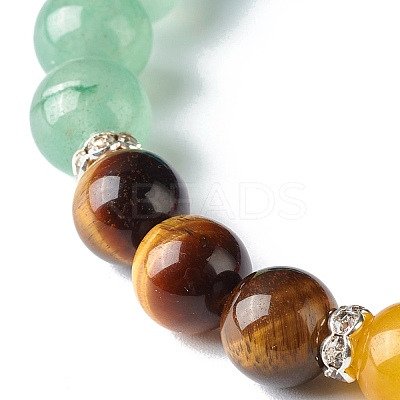 7 Chakra Reiki Yoga Bracelet for Girl Women BJEW-TA00020-1