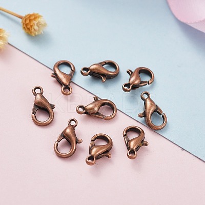 Red Copper Tone Zinc Alloy Lobster Claw Clasps X-E103-NFR-1