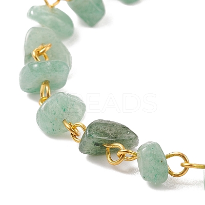Gemstone Chips Beaded Anklet with 304 Stainless Steel Chains for Women X-AJEW-AN00497-1