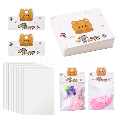 100Pcs Rectangle Clear Polypropylene Cellophane Bags CDIS-TA0001-38B-1