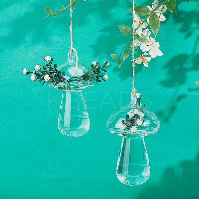 Glass Hanging Hydroponic Vases AJEW-WH0752-090A-1