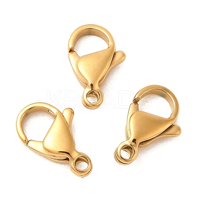 Ion Plating(IP) 304 Stainless Steel Lobster Claw Clasps LS-STAS-AB12-G-01-1