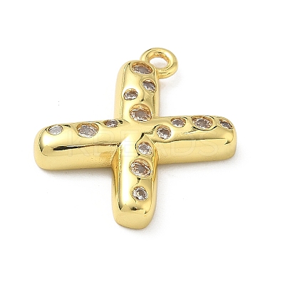 Brass Micro Pave Clear Cubic Zirconia Pendants KK-I476-02G-X-1