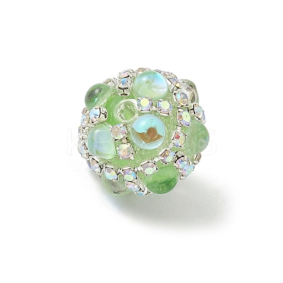 Sparkling Acrylic Encrusted Round Beads CLAY-NH0003-03S-05-1
