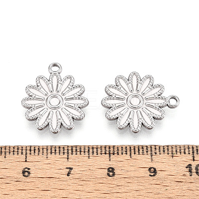 304 Stainless Steel Flower Pendants STAS-T069-25P-1