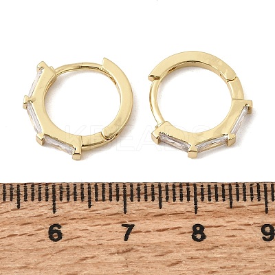 Brass Pave Cubic Zirconia Hoop Earrings EJEW-G471-09G-01-1