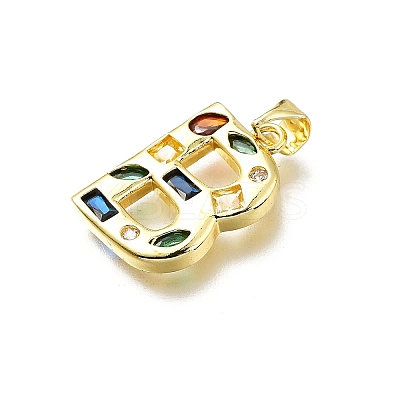 Brass Micro Pave Clear Cubic Zirconia Pendants KK-G521-01G-B-01-1