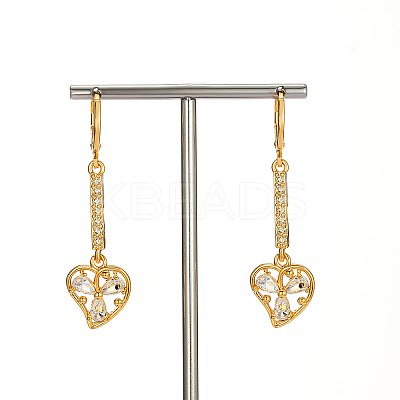 Fashionable Classic Brass Heart Tassel Hoop Earrings IX7410-1