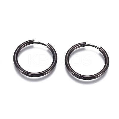 304 Stainless Steel Huggie Hoop Earrings EJEW-G272-01-20mm-B-1