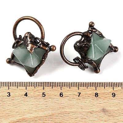 Natural Green Aventurine Merkaba Star Pendants G-C144-02R-04-1