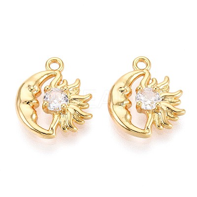 Brass Micro Pave Cubic Zirconia Charms KK-N263-94A-G-1
