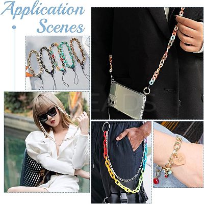700Pcs 7 Color Acrylic Linking Rings SACR-FH0001-05-1