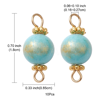 Natural Mashan Jade Connector Charms PALLOY-YW0001-57-1