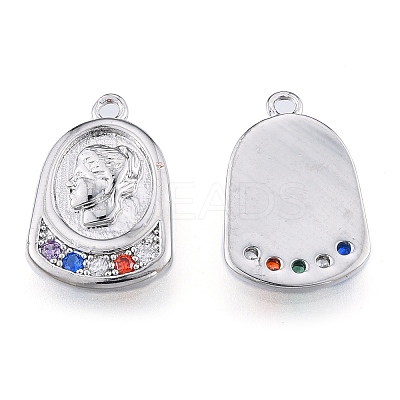 Brass Micro Pave Colorful Cubic Zirconia Pendants KK-N216-578P-1