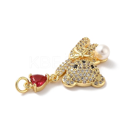 Rack Plating Brass Micro Pave Cubic Zirconia Pendants LS-KK-A160-14G-1