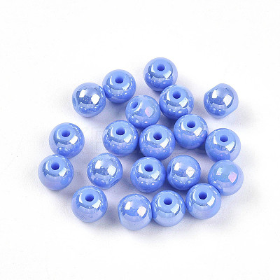 Electroplate Pearlized Glass Pearl Beads EGLA-T021-14A-06-1