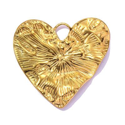 Textured 304 Stainless Steel Pendants STAS-OY016-48G-1