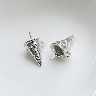 Brass Ice Cream Cone Peg Bail Pin Charms BAPE-PW0002-22B-1