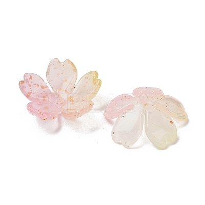 Acrylic Bead Caps OACR-H056-01G-1
