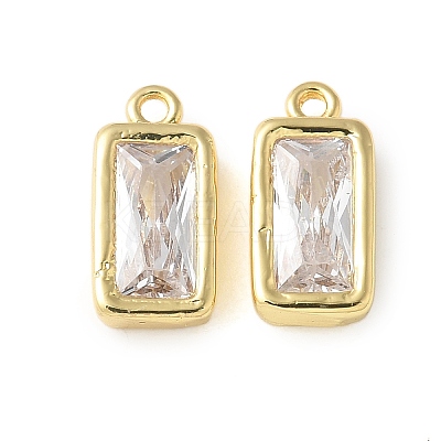 Brass Micro Pave Cubic Zirconia Pendants KK-P290-29G-1