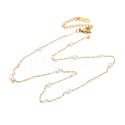 Ion Plating(IP) 304 Stainless Steel Paperclip Chain Necklaces NJEW-S004-04G-1