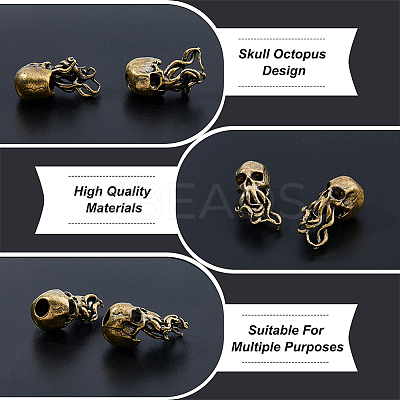 2Pcs Brass European Beads KK-FH0007-06AB-1