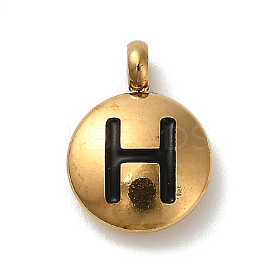 304 Stainless Steel Black Enamel Charms STAS-R009-01G-H-1