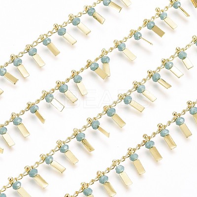 3.28 Feet Handmade Glass Beaded Chains X-CHC-I029-09N-1