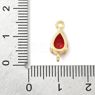 Brass Pave Cubic Zirconia Connector Charms KK-Z120-31G-02-1
