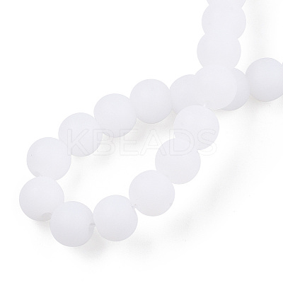 Imitation Jade Glass Beads Strands GLAA-T032-J8mm-MD01-1