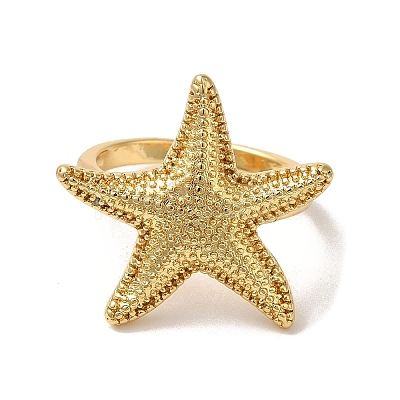 Rack Plating Brass Cuff Rings for Women RJEW-G325-04A-G-1