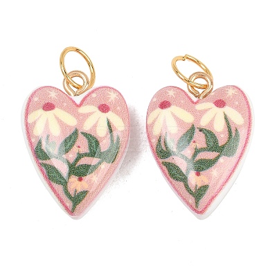 Printed Opaque Acrylic Pendants SACR-P036-01F-G-1