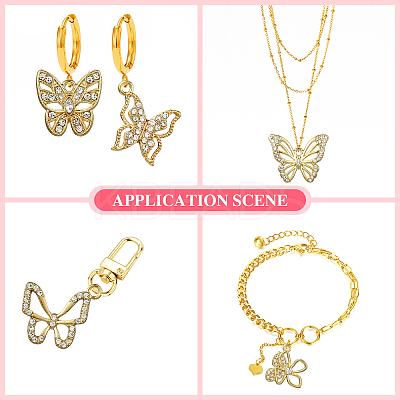 10Pcs 5 Styles Alloy with Rhinestone Pendant FIND-CJ0001-78-1