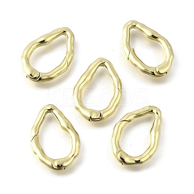 Brass Irregularity Spring Gate Rings KK-U072-43B-G-1