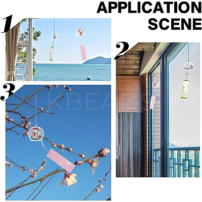 4Pcs 4 Style Japanese Wind Chimes DJEW-BC0001-08-1
