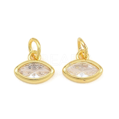 Brass Pave Cubic Zirconia Charms CU-CBA3D67-11G-1