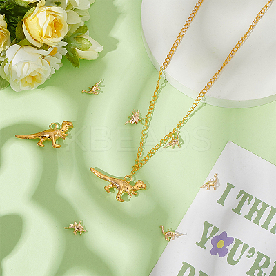 8Pcs 4 Styles Brass Pendants KK-BC0014-82-1
