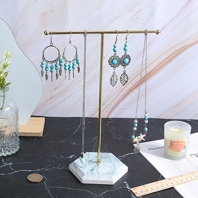 1 Set Golden Plated T Bar Iron Key Storage Jewelry Rack ODIS-SC0001-03B-1
