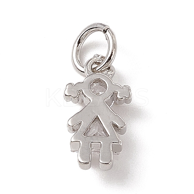 Brass Micro Pave Cubic Zirconia Charms ZIRC-F132-22P-1