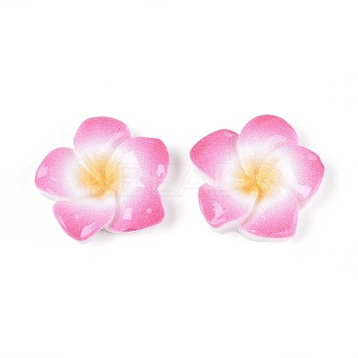 Plumeria Flower Opaque Resin Cabochons CRES-T025-30D-02-1