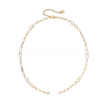 Brass Paperclip Chain Twisted Chain Necklace Making AJEW-JB01543-1