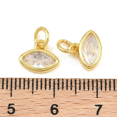 Brass Pave Cubic Zirconia Charms CU-CBA3D67-11G-1
