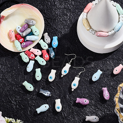 40Pcs Handmade Porcelain Beads PORC-LT0001-06-1