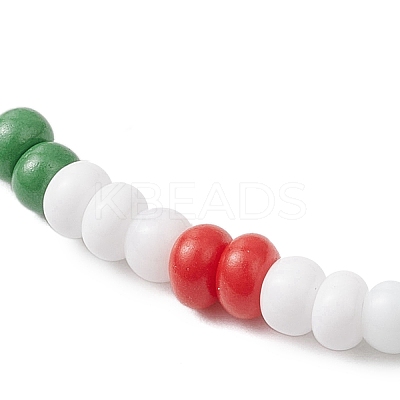 Christmas Glass Seed & Handmade Lampwork Beads Stretch Bracelets for Women BJEW-MZ00197-02-1