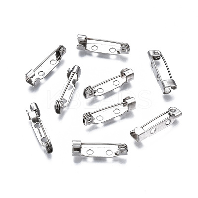 Tarnish Resistant 201 Stainless Steel Brooch Pin Back Safety Catch Bar Pins STAS-S117-021B-1