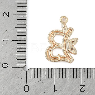 Brass Crystal Rhinestone Letter Links Connector Charms KK-S395-06G-B-1
