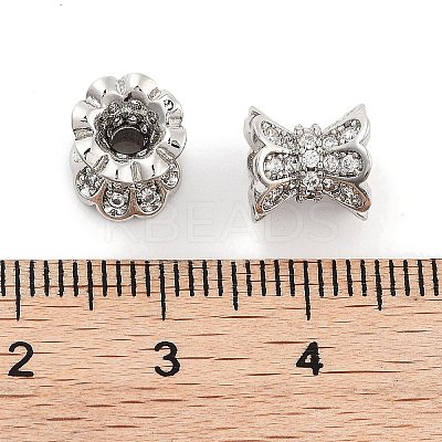 Brass Micro Pave Clear Cubic Zirconia Beads KK-P271-39B-02-1