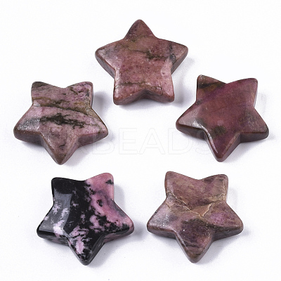 Natural Rhodonite Star Shaped Worry Stones G-T132-002A-10-1
