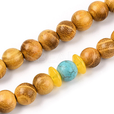 Wrap Style Buddhist Jewelry Bocote Round Beaded Bracelets or Necklaces BJEW-R281-34-1